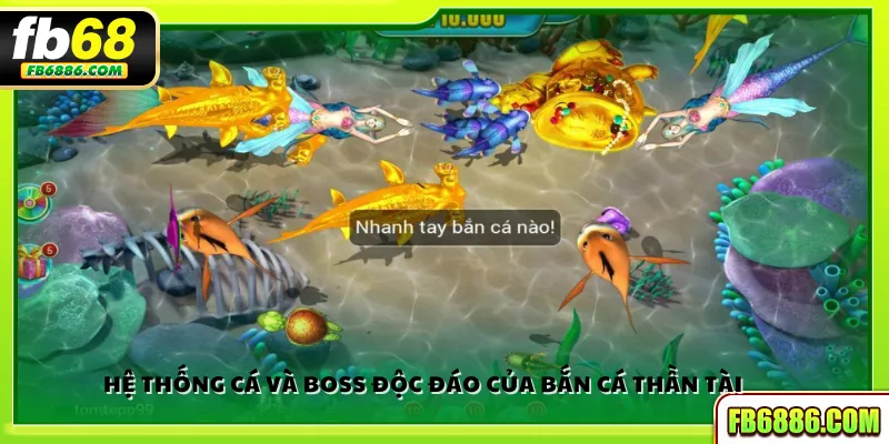 Hệ thống cá và boss độc đáo của Bắn Cá Thần Tài